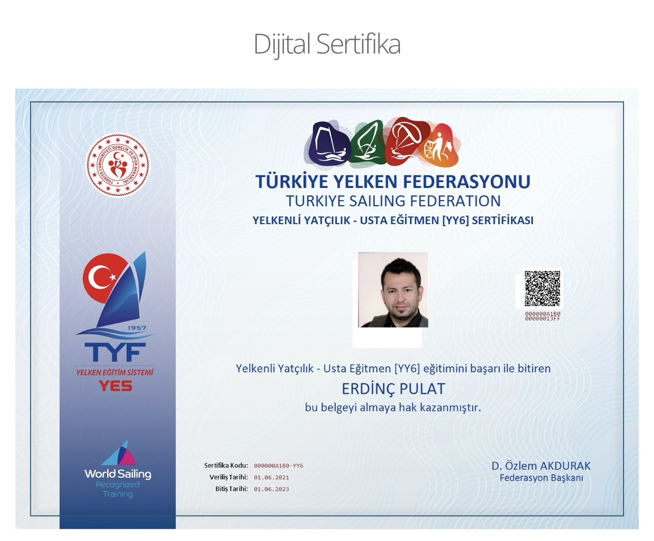 YY6 Usta Eğitmen Sertifikası